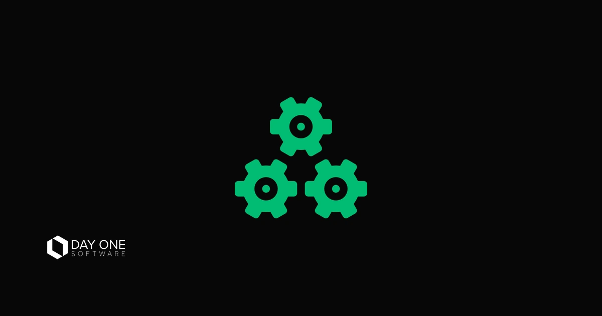 Illustration of three interlocking cogs, representing automation amplifying an existing process