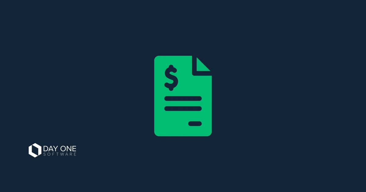 DAY ONE hero card: an invoice document, representing an invoice that goes out as first drafted without rework